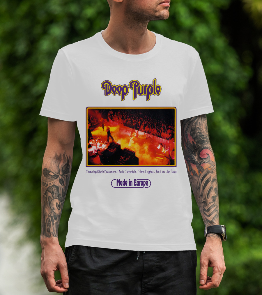 Deep Purple Made In Europe Featuring Richie Blackmore David Coverdale Glenn Hughes Jon Lord Ian Paice T-Shirt