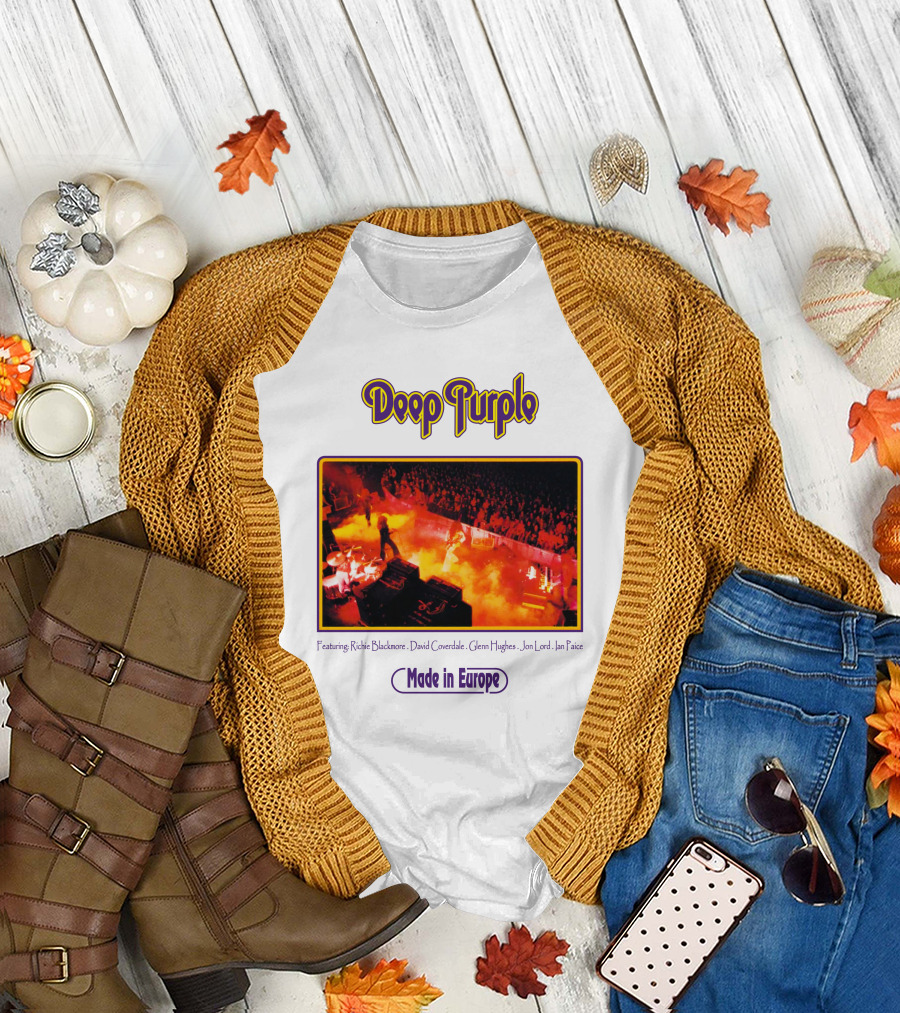 Deep Purple Made In Europe Featuring Richie Blackmore David Coverdale Glenn Hughes Jon Lord Ian Paice T-Shirt