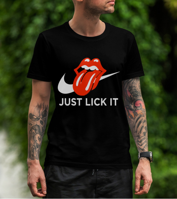 Rolling Lips Logo Just Lick It Swoosh T-Shirt