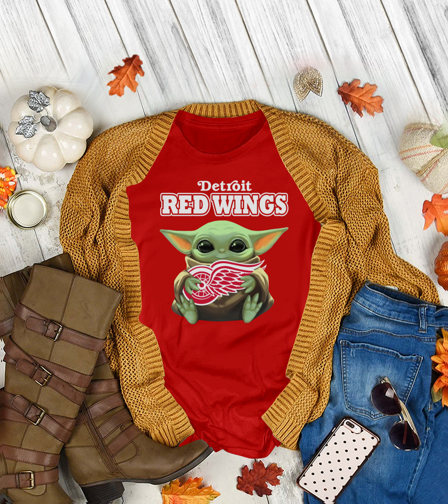 Detroit Red Wings Baby Yoda T-Shirt