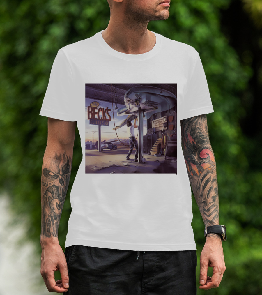 Jeff Beck Guitar Shop Playing On Air Performance Guitar Gig T-Shirt