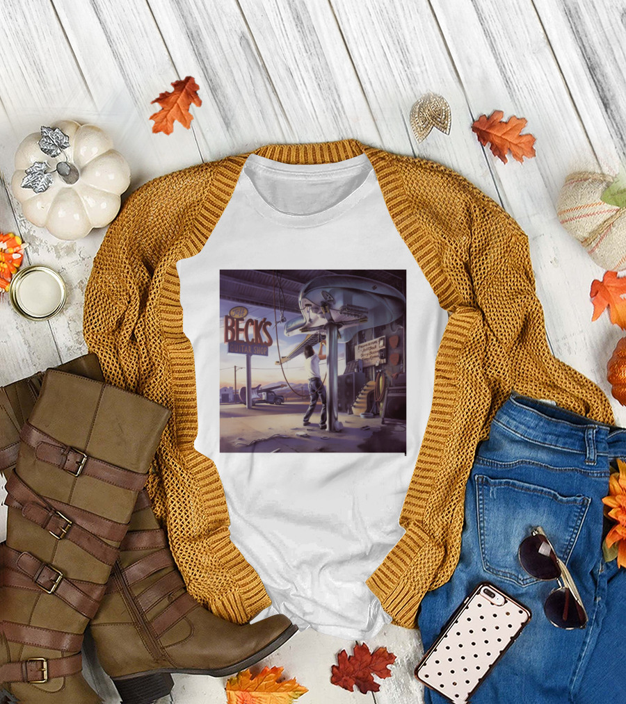 Jeff Beck Guitar Shop Playing on Air Performance Guitar Gig T-Shirt