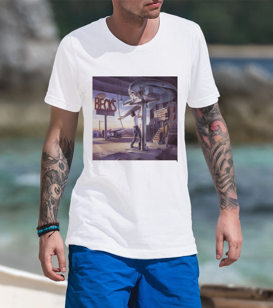 Jeff Beck Guitar Shop Playing On Air Performance Guitar Gig T-Shirt