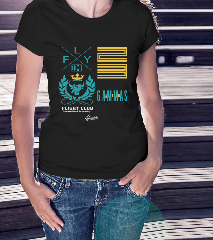 Jordan 11 Gamma Blue Flight Club Sneakerhead Academy Fly Gammas Gammas 23 Crown Laurels T-Shirt