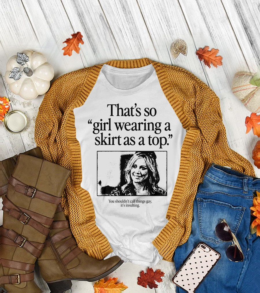Girl Wearing a Skirt as a Top T-Shirt