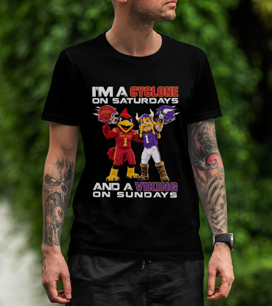I'm A Cyclone On Saturdays And A Viking On Sundays T-Shirt