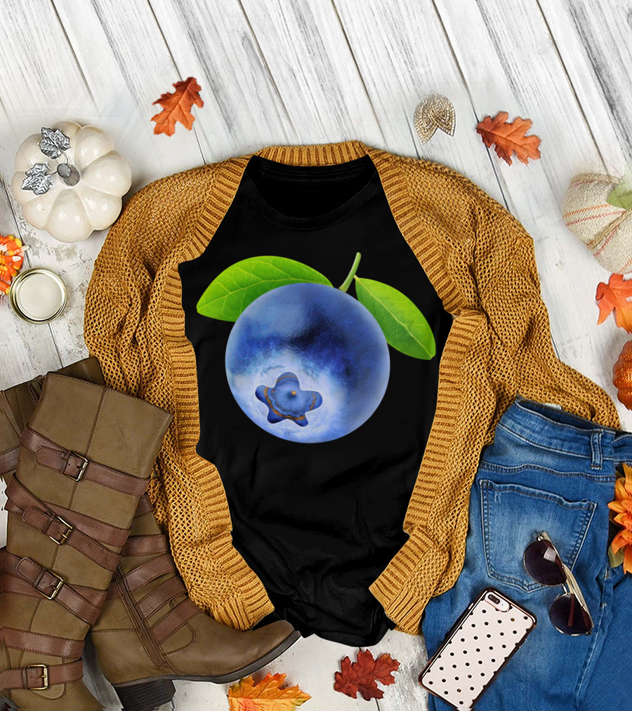 Blueberry With Leaves T-Shirt
