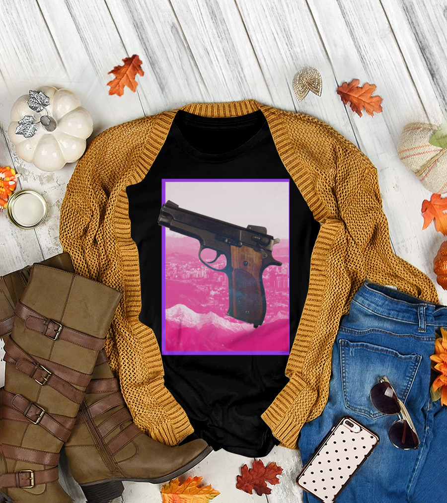 El Yayo Pink Mountain City Gun T-Shirt