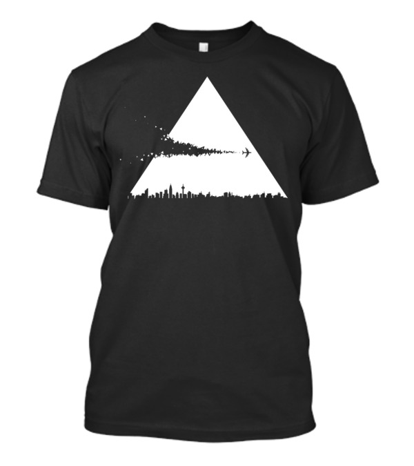 Crossover Airplane Skyline Triangular T-Shirt
