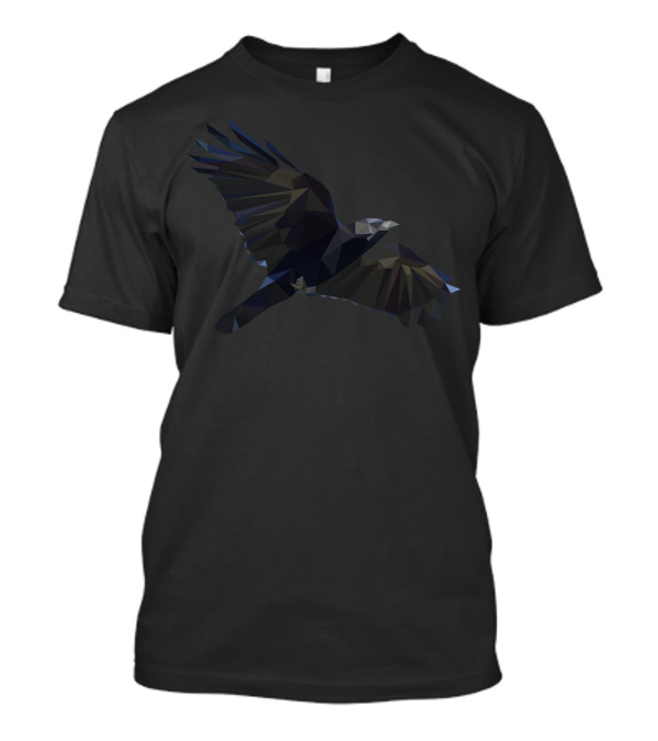 Crow In Flight Low Poly Geometric T-Shirt