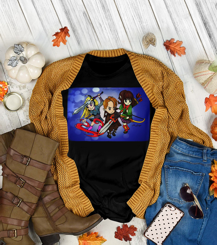 Mike Duggan RPG Party Characters with Swords T-Shirt