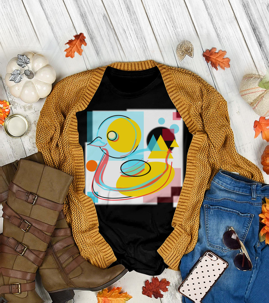 Rubber Duck Abstract Geometric Reconstruction T-Shirt