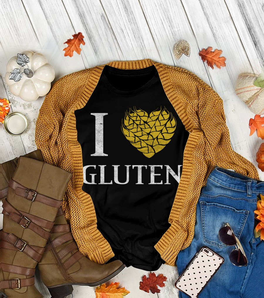 I Love Gluten Wheat Heart T-Shirt