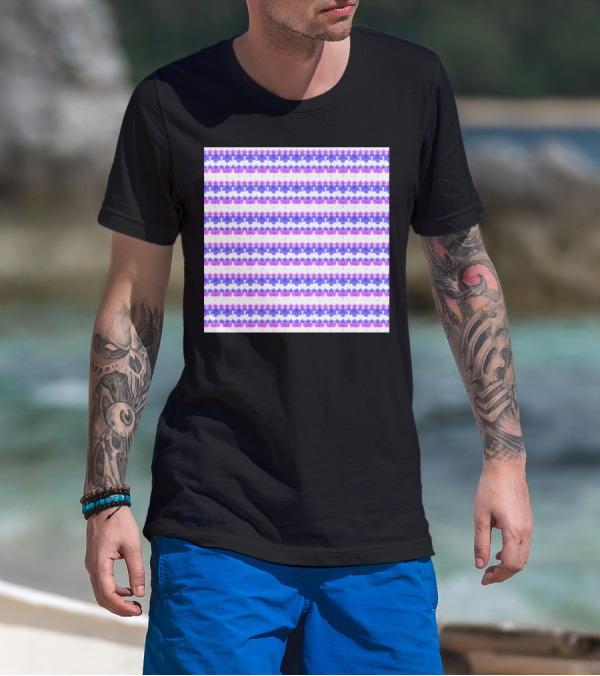 Floral Stripes Purple Pink T-Shirt