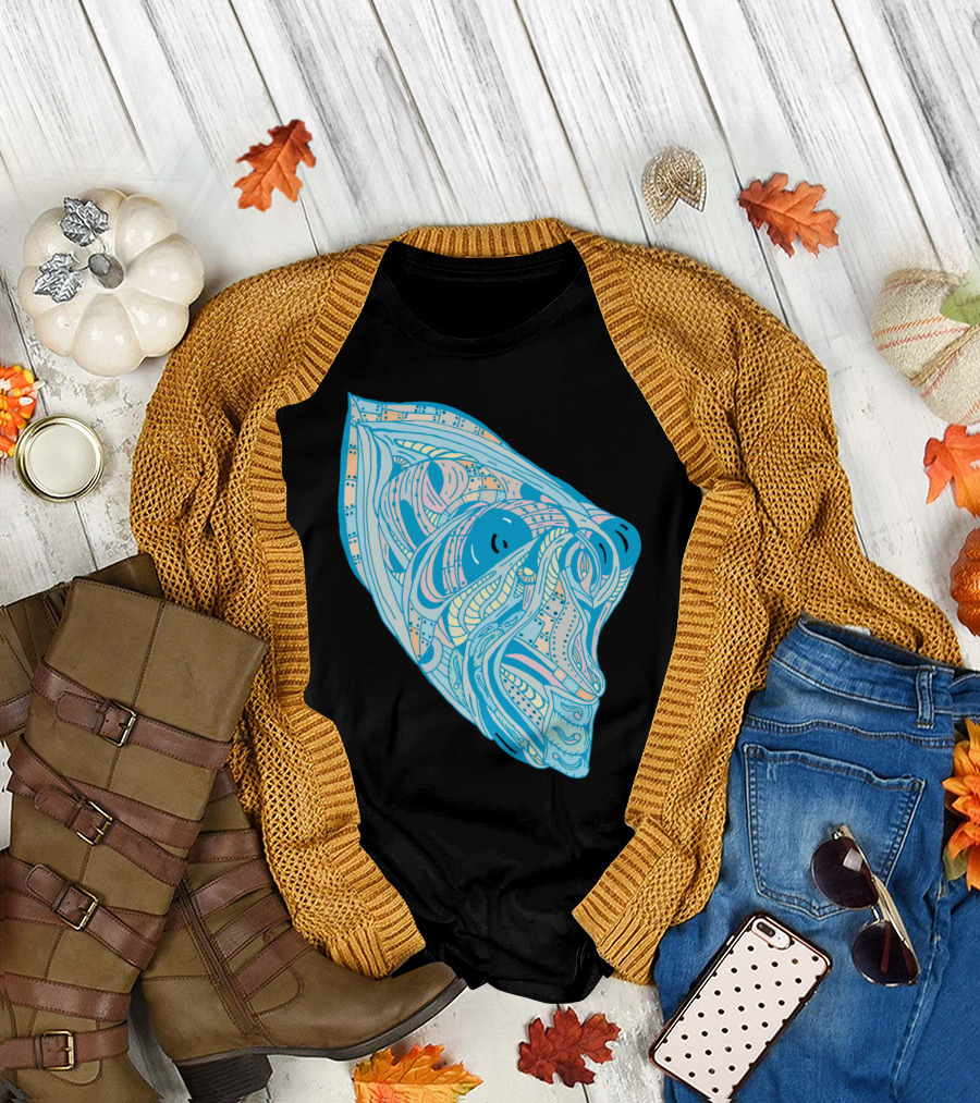 Crystal Skull Psychedelic Tribal Abstract T-Shirt