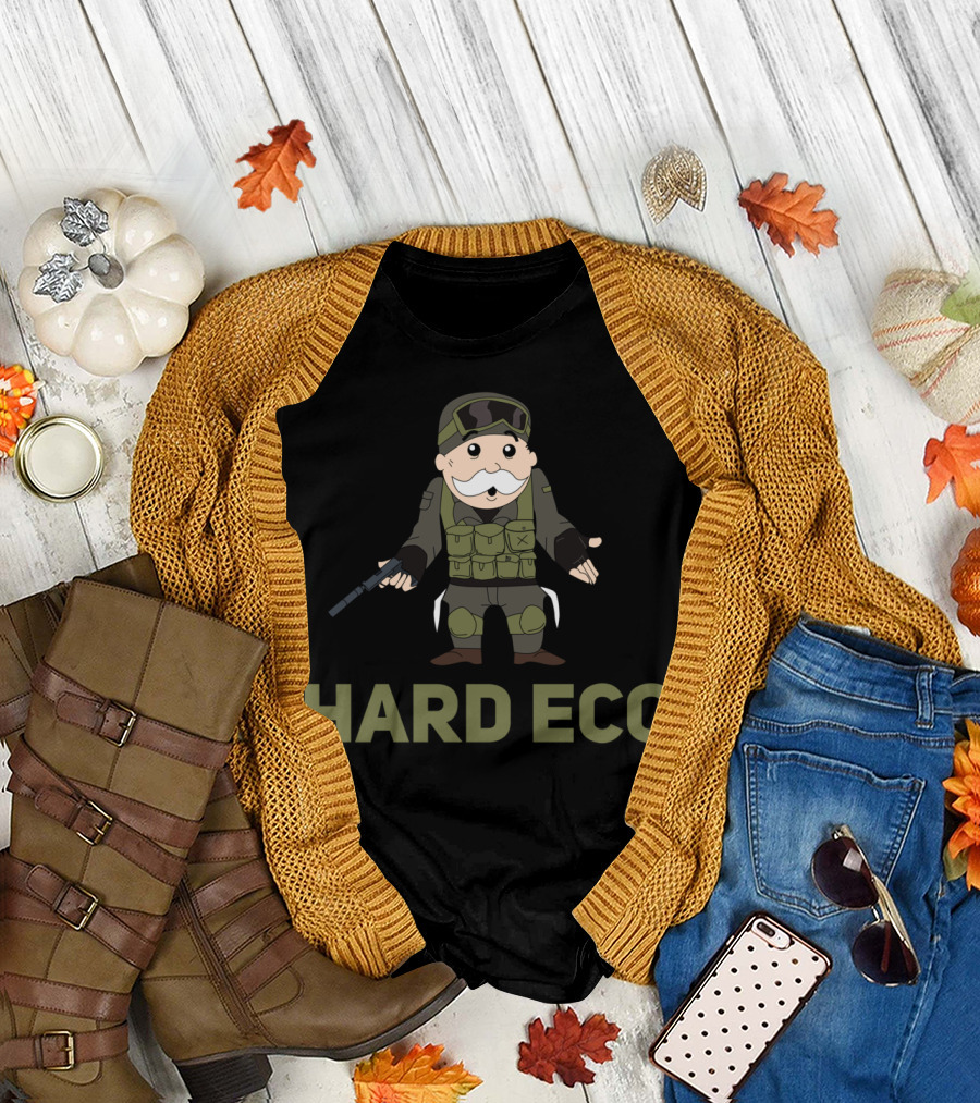 HARD ECO Soldier Cartoon Character with Gun and Tactical Gear T-Shirt