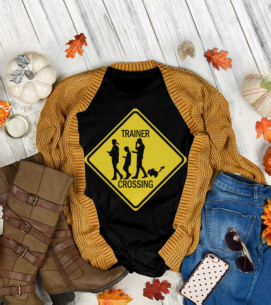 Trainer Crossing Pokémon Pikachu Sign T-Shirt