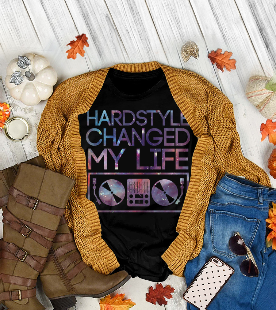 Hardstyle Changed My Life DJ Turntable Galaxy T-Shirt