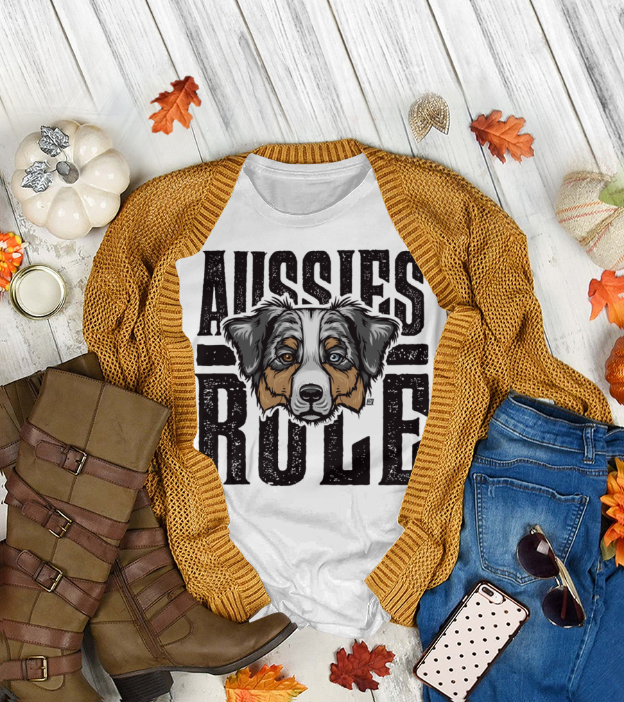 Aussies Rule Australian Shepherd Dog T-Shirt