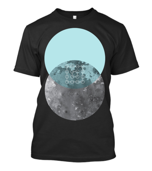Geometric Full Moon Venn Diagram With Abstract Lunar Textures T-Shirt