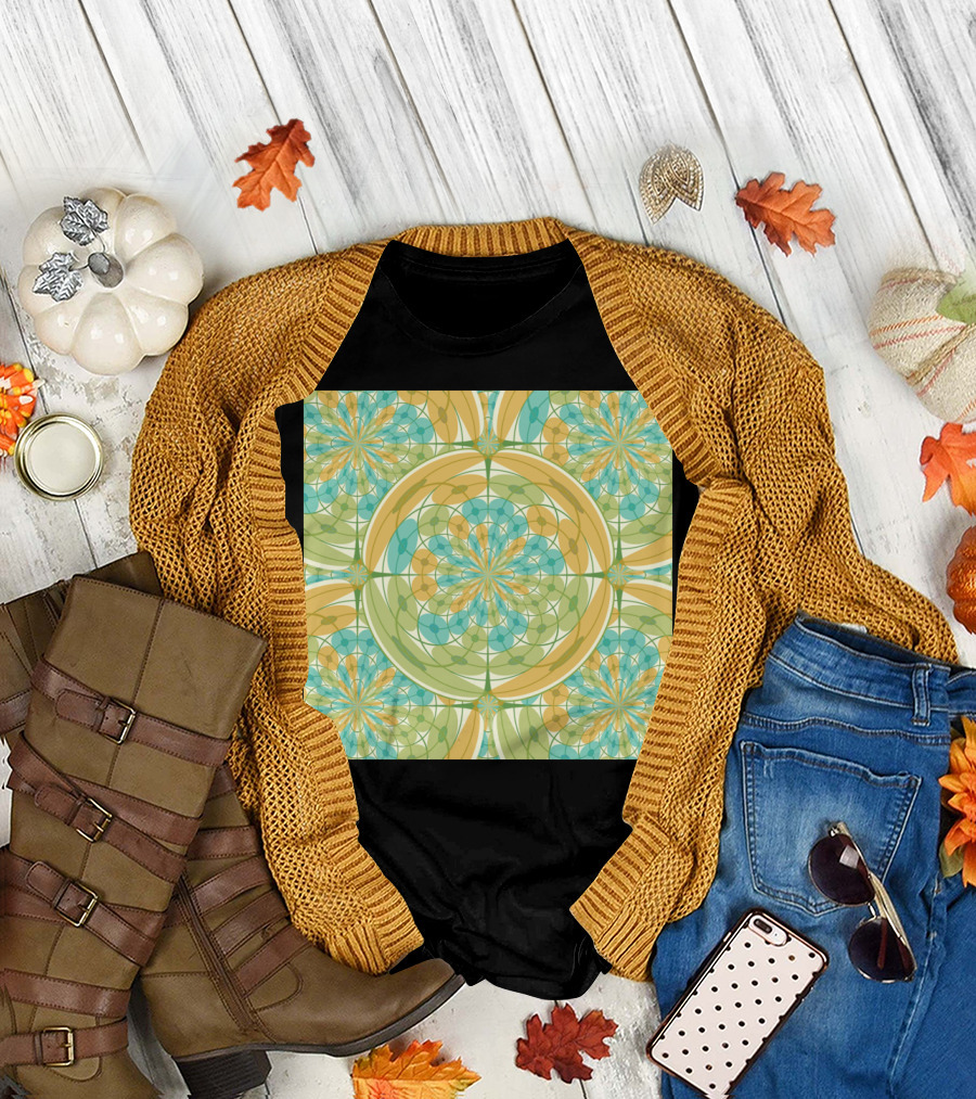 Geometric Harmony P Kaleidoscope Mandala T-Shirt