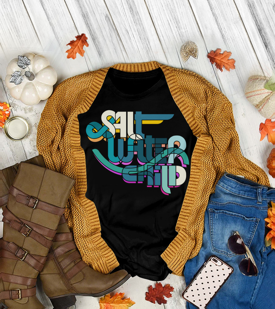 Salt Water Child Retro Typographic Surfer A T-Shirt