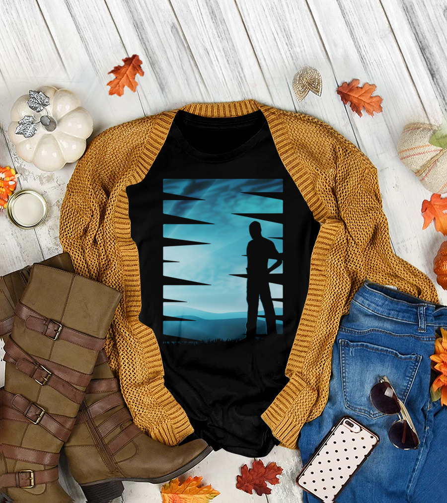 Geometric Silhouette Against Natural Horizon T-Shirt