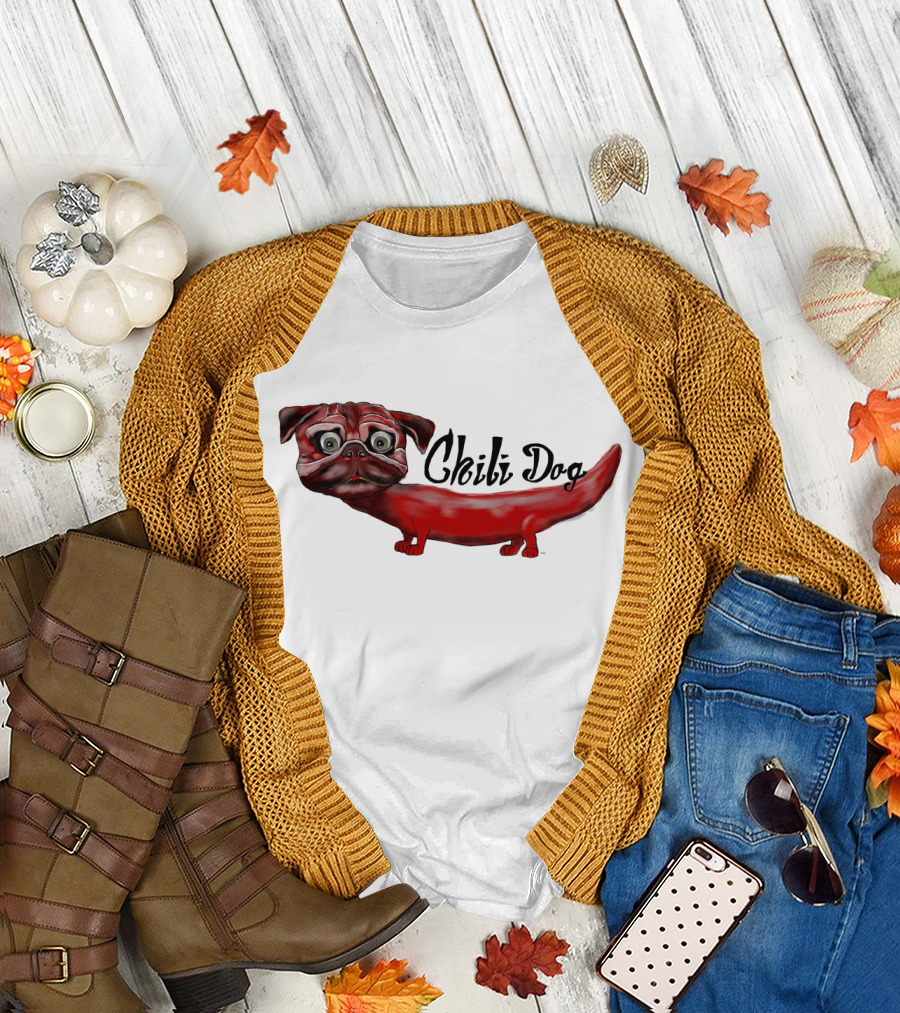 Chili Dog T S Long Dachshund Pug Hybrid T-Shirt