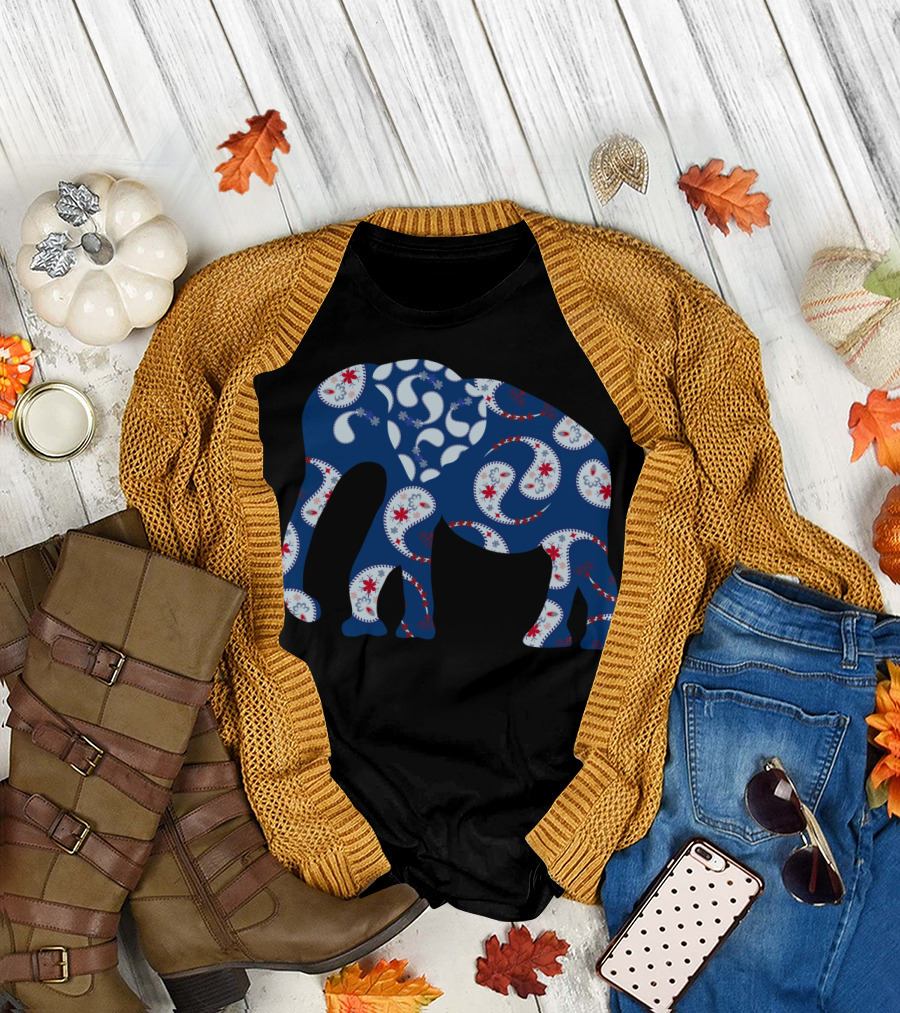 Elephant Paisley Indian Paisley Motif T-Shirt