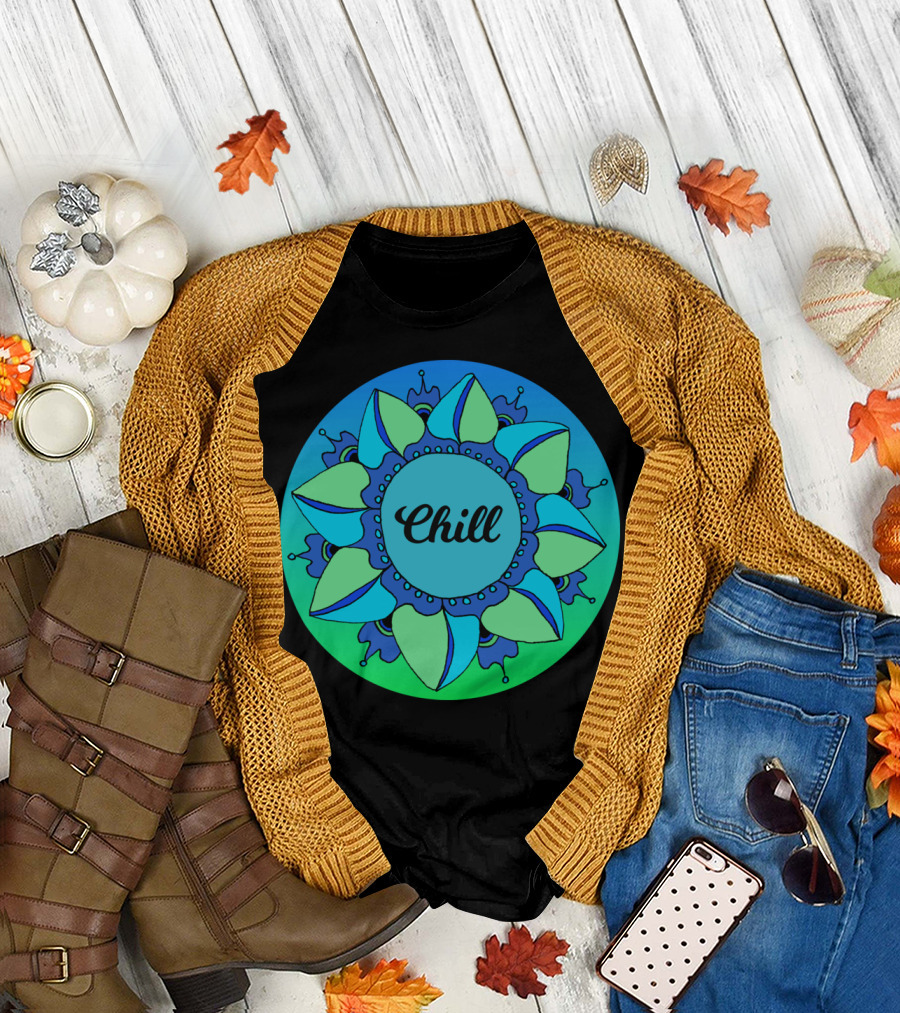 Chill Blue Green Mandala T-Shirt
