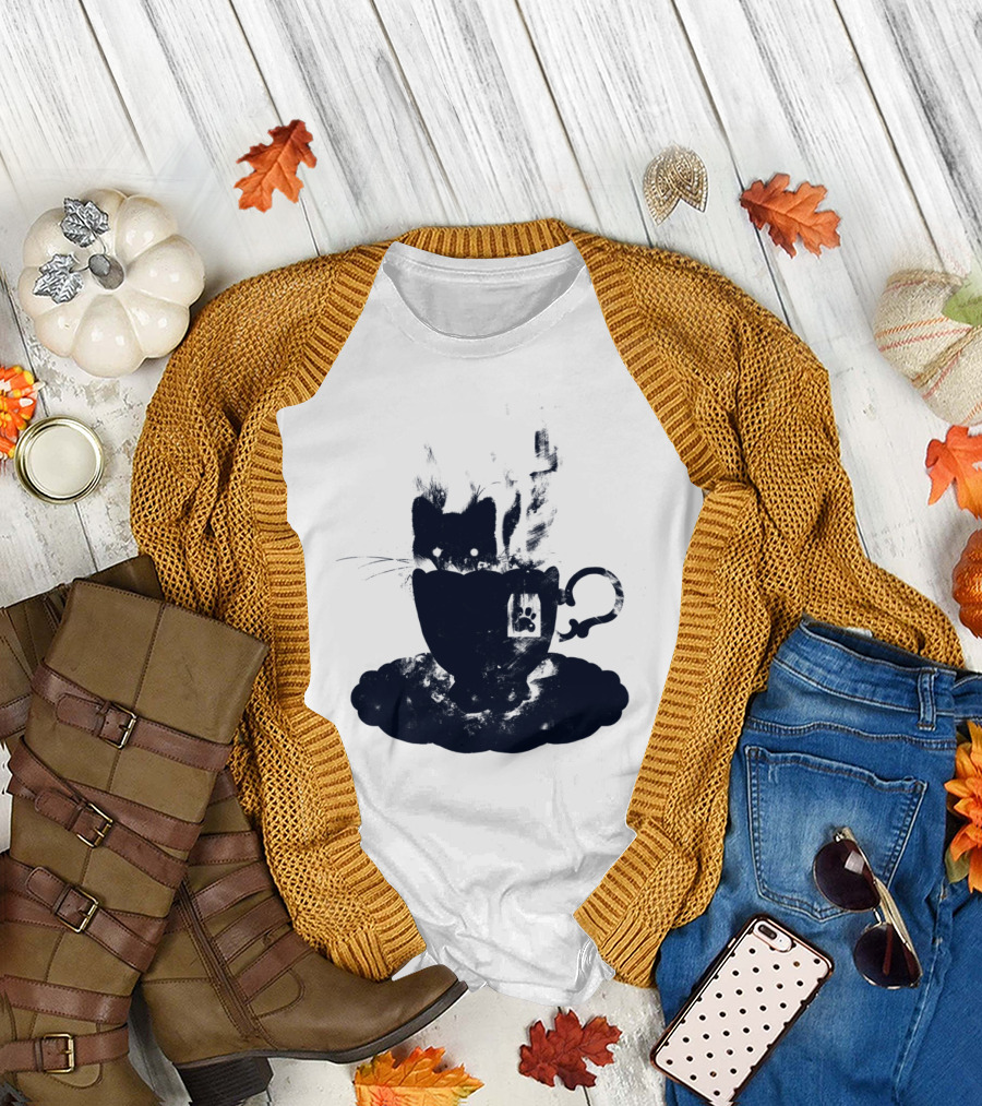 Cozy Tea Time with My Adorable Feline Companion T-Shirt