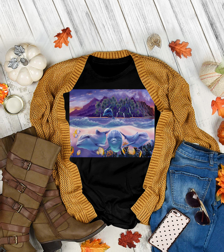Tropic Dolphins Island Paradise Adventure T-Shirt