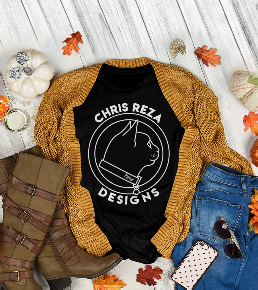 Chris Reza Designs Remy Cat Profile Outline T-Shirt