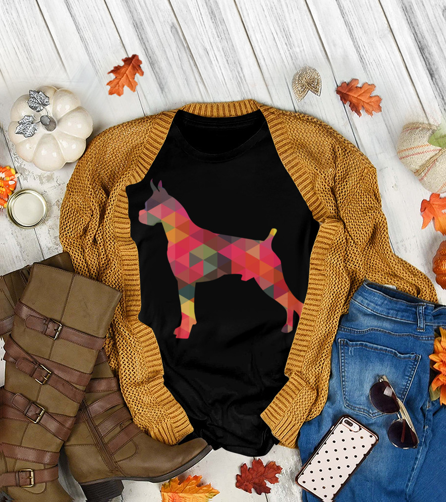 Boxer Dog Multicolor Geometric T-Shirt