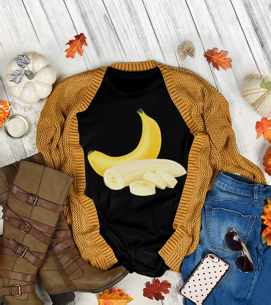 Cut Banana Slices Fresh Fruit T-Shirt