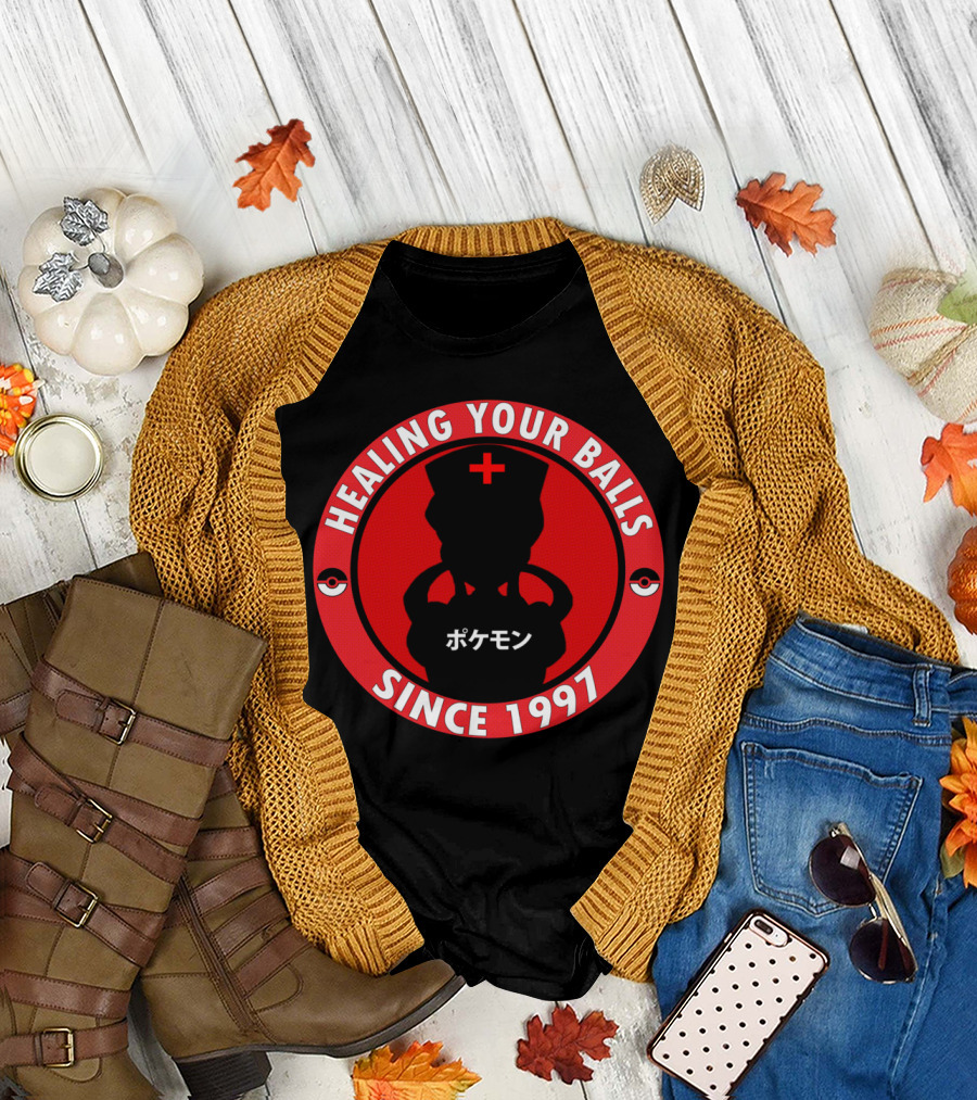 Healing Your Balls Pokémon Nurse Silhouette Since 1997 T-Shirt