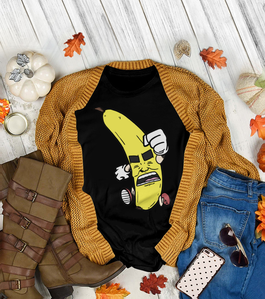 FlummoxKid Banana Man Angry Cartoon Character T-Shirt