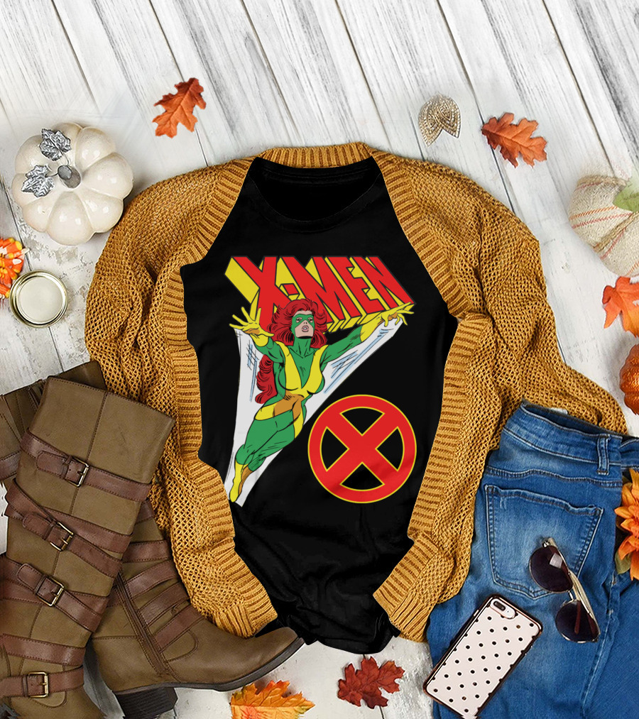 Jean Grey X-Men Classic Comic Style Flying Character with X-Men T-Shirt