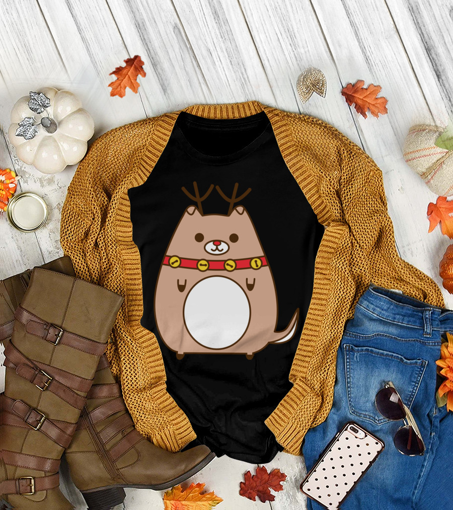 Christmas Pupsheen Reindeer Bell Collar T-Shirt