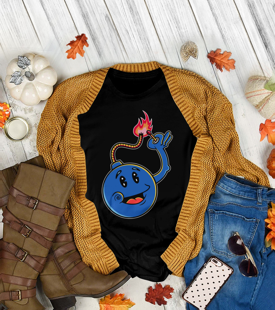 Get Lit Or Die Tryin Happy Blue Bomb Lighting Fire Match Flame T-Shirt