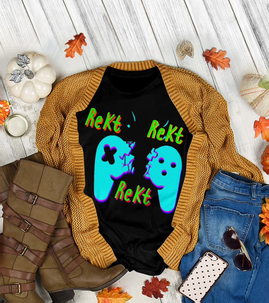 Rekt Rekt Rekt Broken Controller Gaming 패션 T-Shirt
