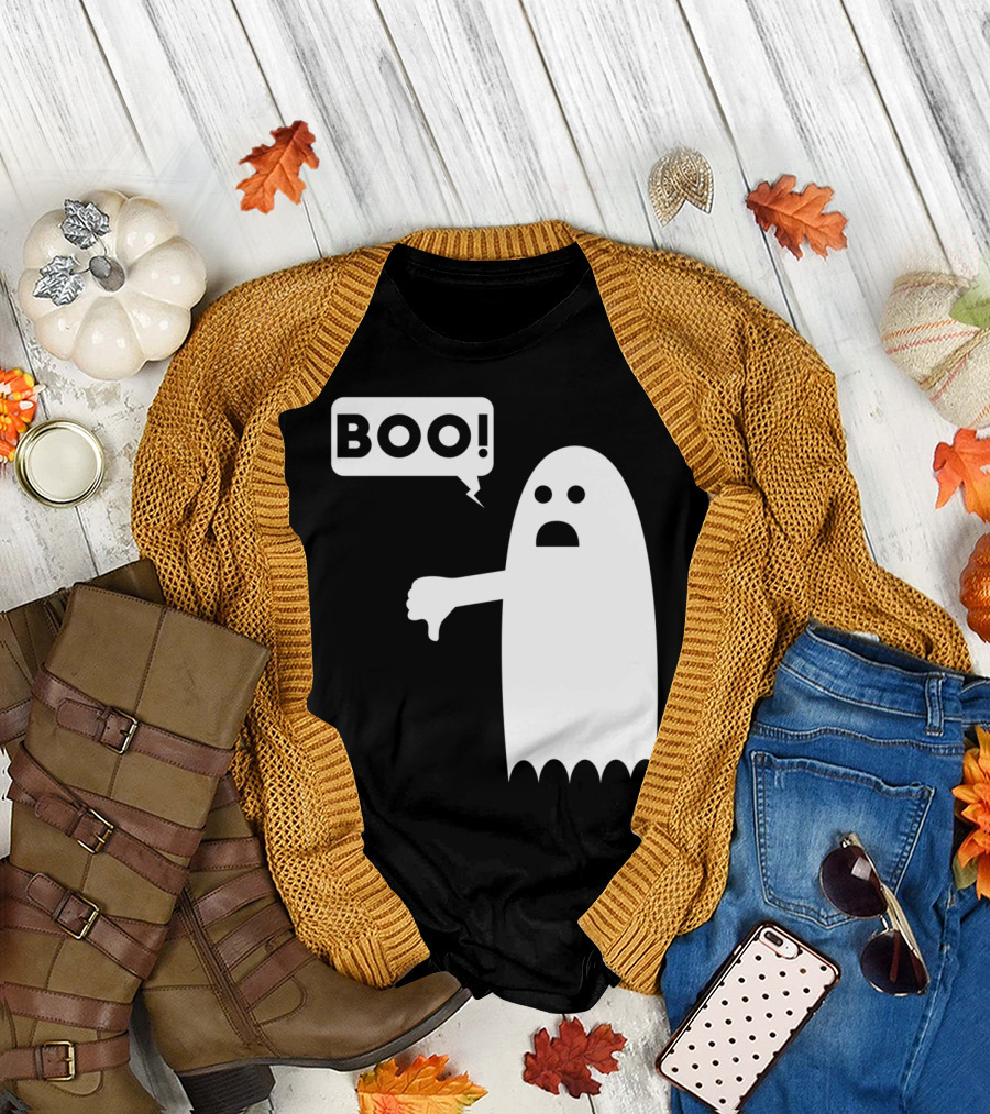 Boo Ghost with Thumbs Down T-Shirt