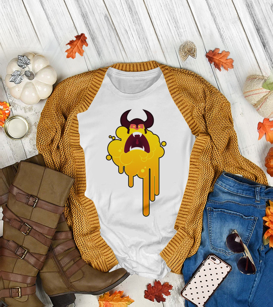 Kaunan Phone Dripping Demon Face With Horns T-Shirt