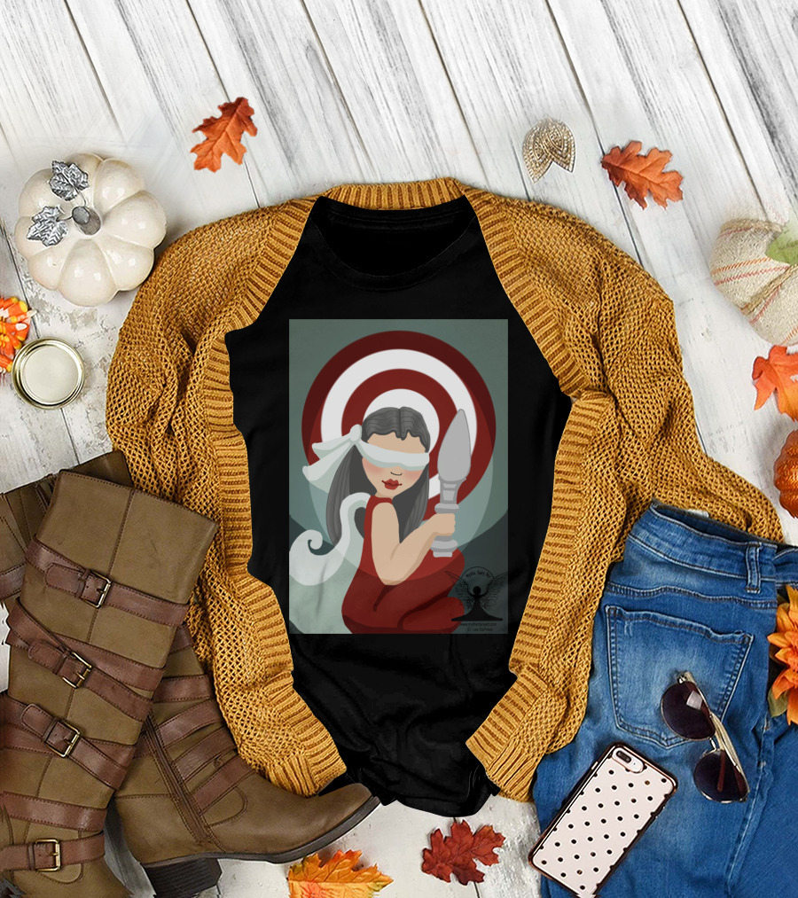 Circus Knife Thrower Blindfolded Woman with Target T-Shirt