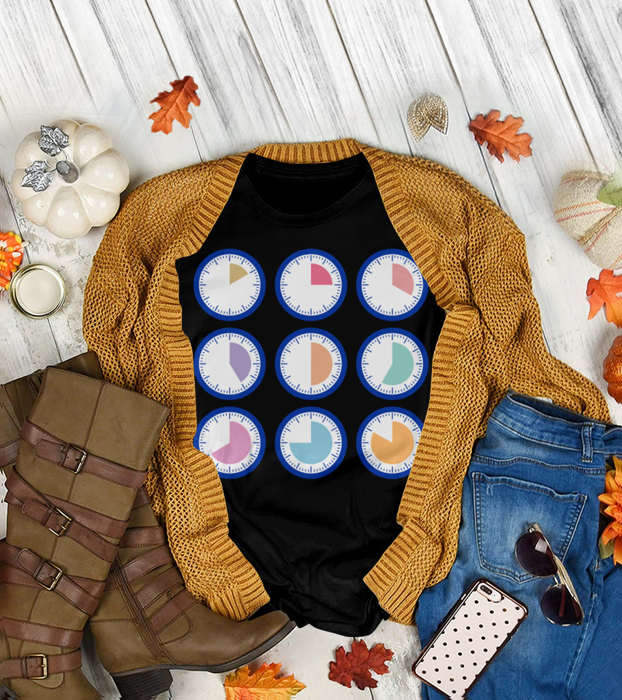 Set Colorful Countdown Clocks in Grid T-Shirt