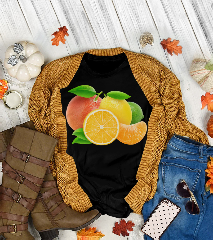 Citrus Fruits Slice Grapefruit Lemon Lime Orange Tangelo T-Shirt