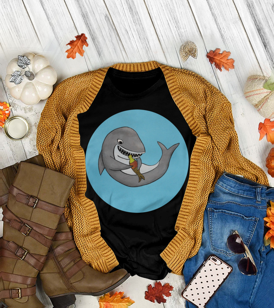 Baby Shark Watercolors Handpainted Ice Cream Cone Delight T-Shirt