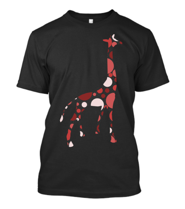Giraffe Dots Red And White T-Shirt