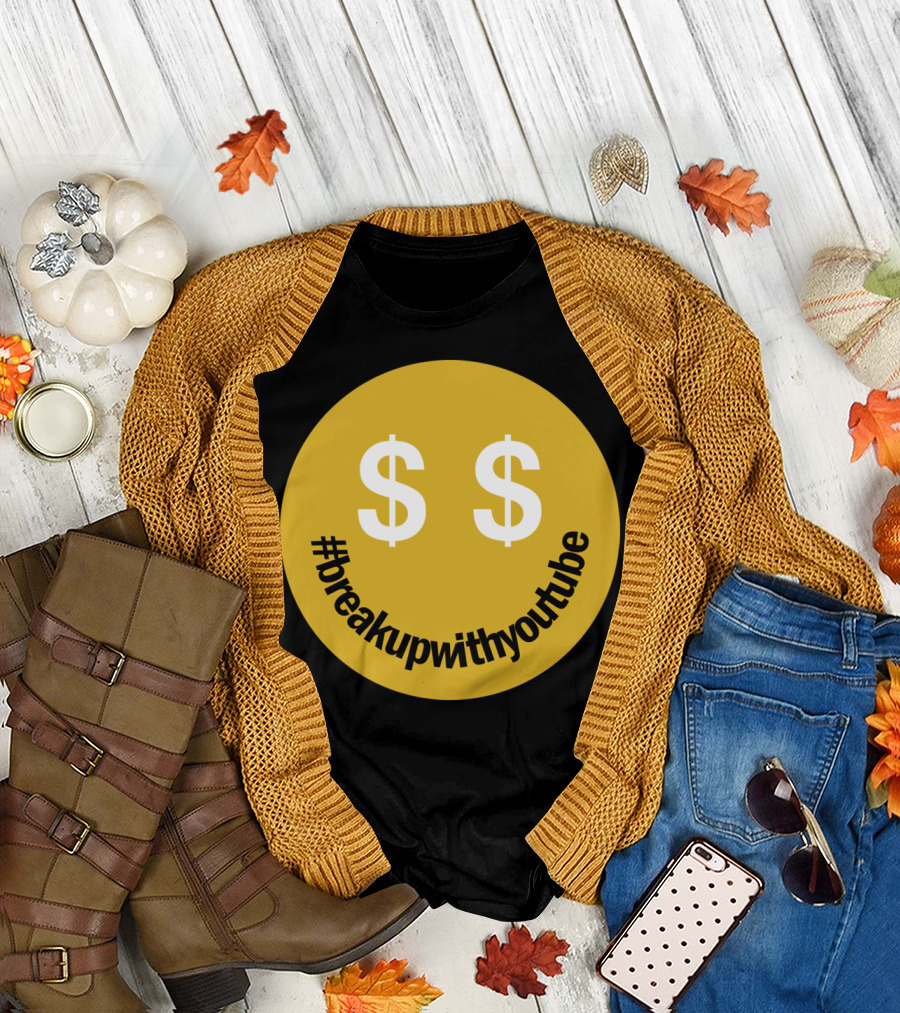 breakupwithyoutube Dollar Sign Smiley T-Shirt