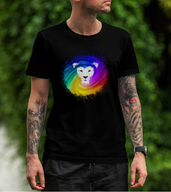 King Lion Colorful Swirl Spectrum T-Shirt